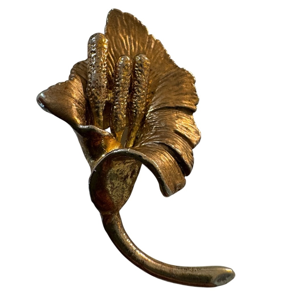 ✨Vintage Gold Calla Lily Floral Retro Brooch Pin | 1950s | Quiet Luxury